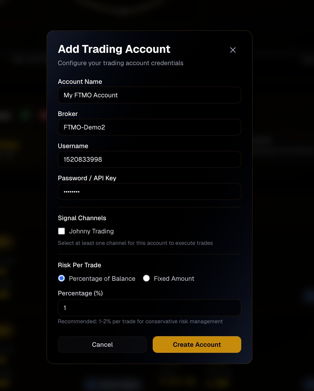 Easy Account Setup